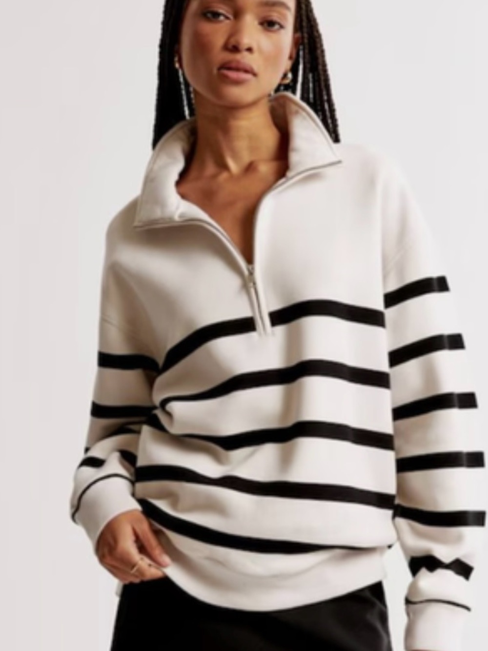 Abercrombie and fitch stripe quarter zip